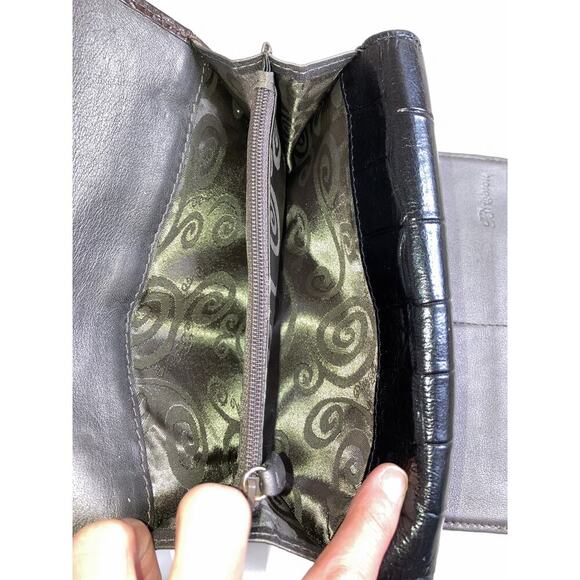 BRIGHTON LARGE BROWN, BLACK LEATHER ANIMAL PRINT WALET - Picture 8 of 16